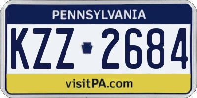 PA license plate KZZ2684