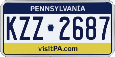 PA license plate KZZ2687