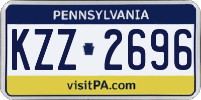PA license plate KZZ2696