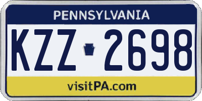 PA license plate KZZ2698