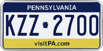 PA license plate KZZ2700