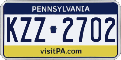 PA license plate KZZ2702