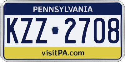 PA license plate KZZ2708