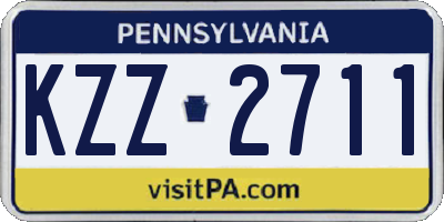 PA license plate KZZ2711
