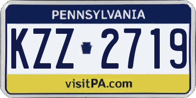 PA license plate KZZ2719