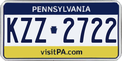 PA license plate KZZ2722