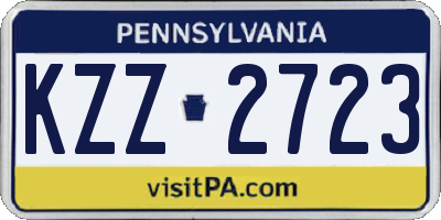 PA license plate KZZ2723