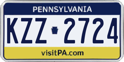 PA license plate KZZ2724