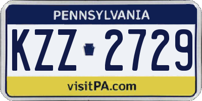 PA license plate KZZ2729