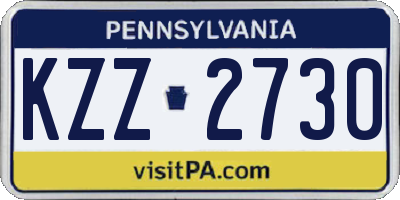 PA license plate KZZ2730