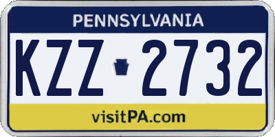 PA license plate KZZ2732