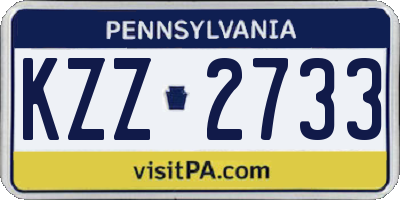 PA license plate KZZ2733