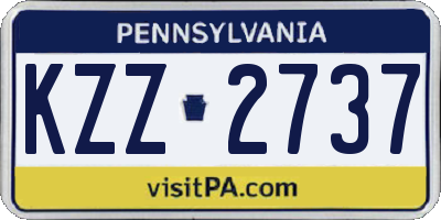 PA license plate KZZ2737