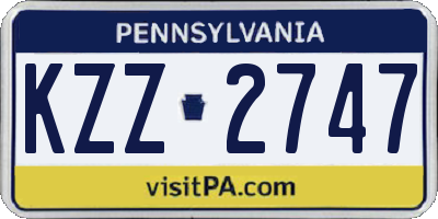 PA license plate KZZ2747