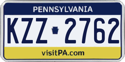 PA license plate KZZ2762