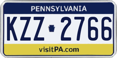PA license plate KZZ2766
