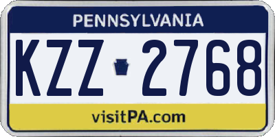 PA license plate KZZ2768