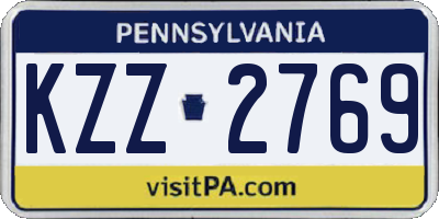 PA license plate KZZ2769
