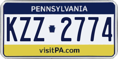 PA license plate KZZ2774