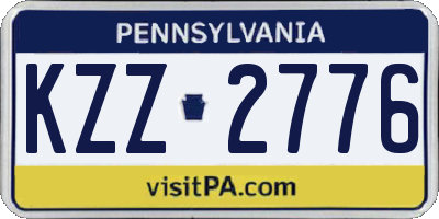 PA license plate KZZ2776