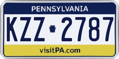 PA license plate KZZ2787