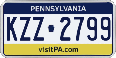 PA license plate KZZ2799