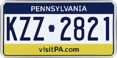 PA license plate KZZ2821