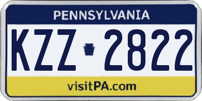 PA license plate KZZ2822