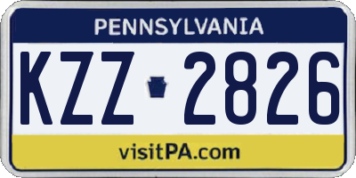 PA license plate KZZ2826