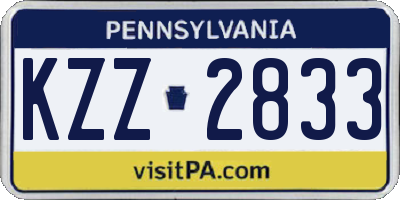 PA license plate KZZ2833