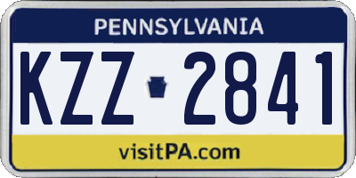 PA license plate KZZ2841
