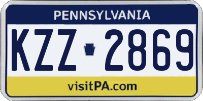 PA license plate KZZ2869