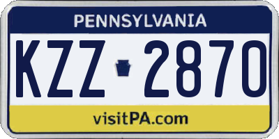 PA license plate KZZ2870