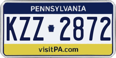 PA license plate KZZ2872