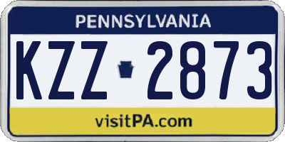 PA license plate KZZ2873