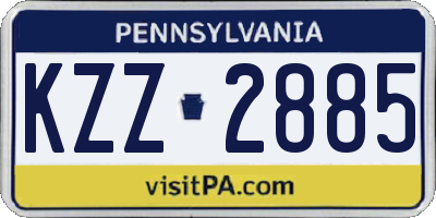 PA license plate KZZ2885