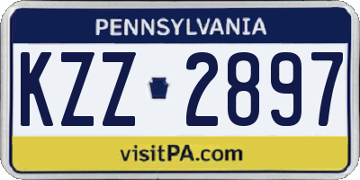 PA license plate KZZ2897