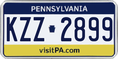 PA license plate KZZ2899