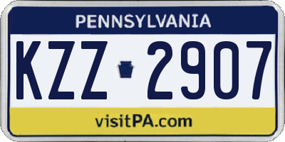 PA license plate KZZ2907
