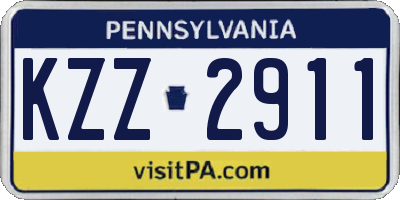 PA license plate KZZ2911