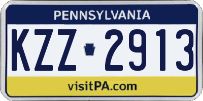 PA license plate KZZ2913