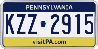 PA license plate KZZ2915