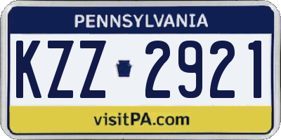 PA license plate KZZ2921