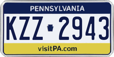 PA license plate KZZ2943