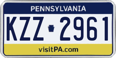 PA license plate KZZ2961