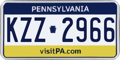PA license plate KZZ2966