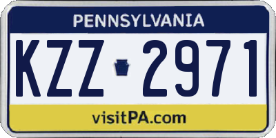 PA license plate KZZ2971