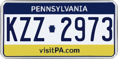 PA license plate KZZ2973