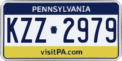 PA license plate KZZ2979