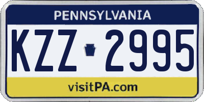 PA license plate KZZ2995
